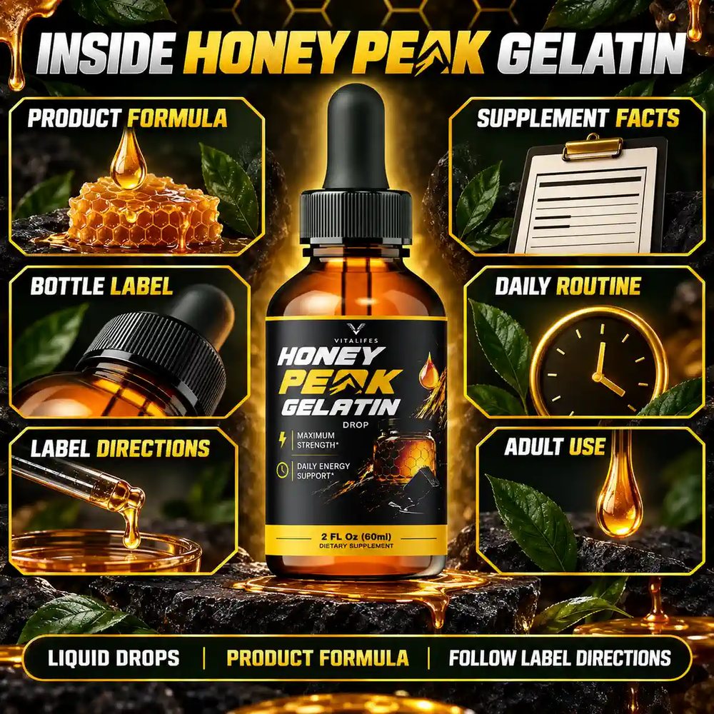 Honey Peak Gelatin ingredients listing panel